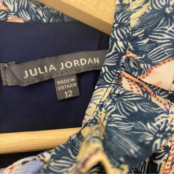 Julia Jordan || Mock Neck Floral + Paisley Dress Blue Pink 12 NWT - Picture 6 of 10